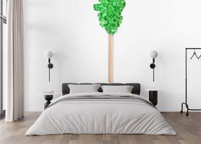 Rock candy or green sugar candy isolated on white background. Crystallized sugar. Nabat or rock candy is often used as a type of candy, or used to sweeten milk, or dissolved in tea. Wall mural