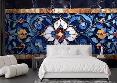 traditional thai painting on the wall Bonab Seamless Border Three. Traditional Arabic Design Seamless Border Wall mural