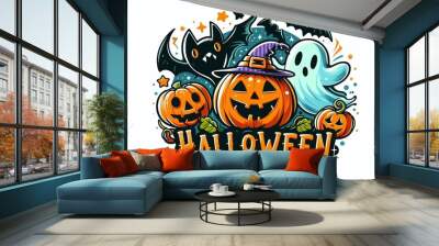 Halloween logo icon Wall mural