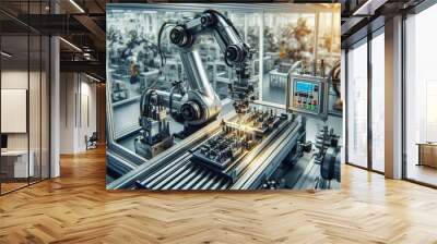 industrial machines operating in a modern factory Wall mural