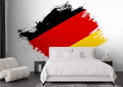 Germany flag with abstract paint brush texture effect on white background Wall mural