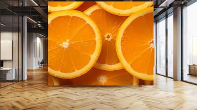 Orange slices background Wall mural