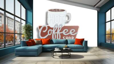 Coffee Shop logo Wall mural