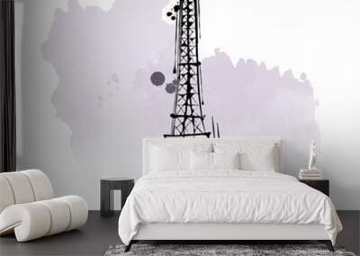 Eiffel Tower, tourist attraction, Paris, France Wall mural