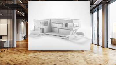 Piece of architecture white 3D model Wall mural