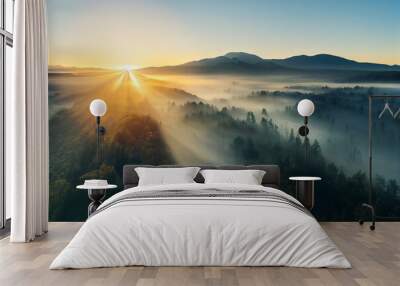 sunrise in the mountains Wall mural