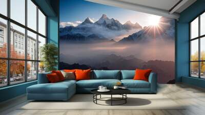 sunrise in the mountains Wall mural