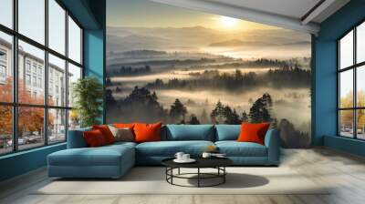 sunrise in the mountains Wall mural