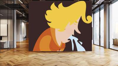 women spitting Wall mural