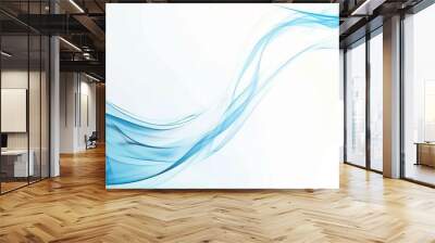 soft blue line in white background Wall mural