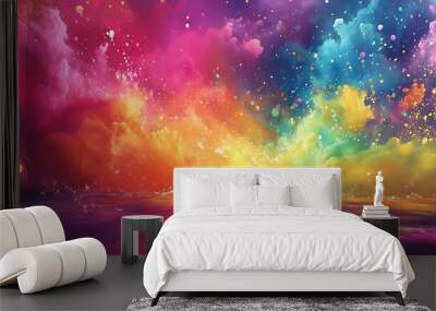 Abstract Colorful Diagonal Lines Background Wall mural