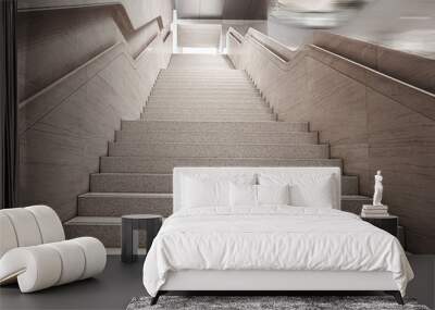 Bright and spacious building stairs Wall mural