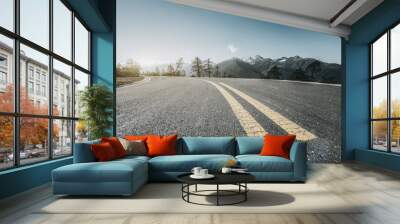 Snow mountain road in ali region, Tibet Wall mural