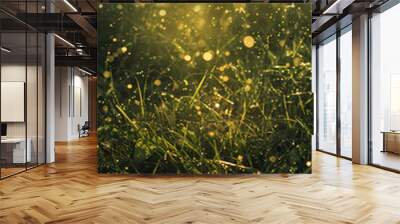 Abstract glowing grass Wall mural