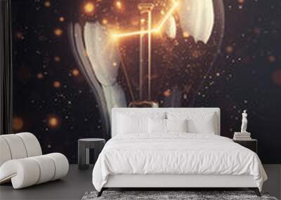 Light bulb symbolizes inspiration and ideas Wall mural