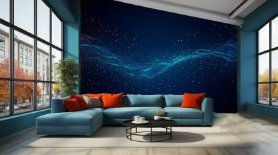 Starry sky gradient background with sparkling particles Wall mural