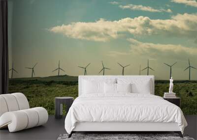 wind turbines in the field Wall mural