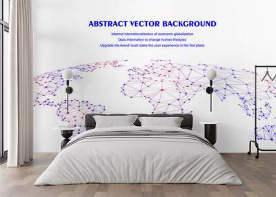 Global network connection concept, abstract concept earth Wall mural