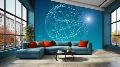 Three-dimensional abstract planet,meaning globalization, internationalization Wall mural