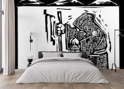 Tarot Card Hermit Wall mural