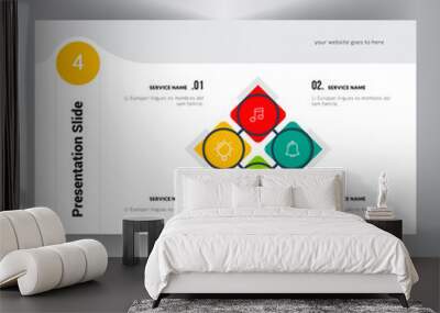 Abstract Business Powerpoint slides presentation template. Wall mural