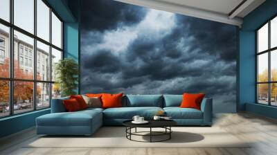 Dark clouds before a thunder-storm Wall mural