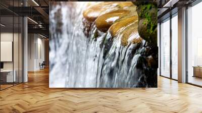 Landscape with waterfall in a summer day Wall mural