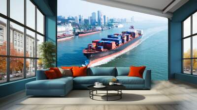 large container ship Wall mural