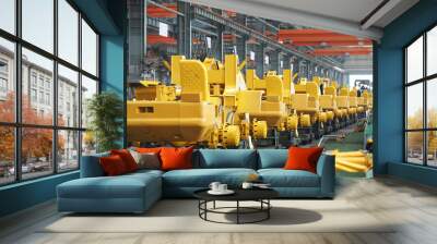 machine shop of excavator production. Wall mural