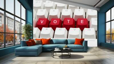 Modern keyboard with vote button Wall mural