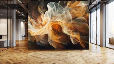 Interaction of abstract forms and human gestures, creating a dynamic dance of shapes and emotions Wall mural