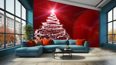 albero di natale, cartolina di natale, albero, natale Wall mural