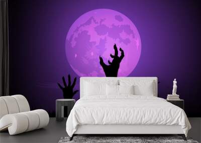 Halloween, alberi, zucche, paura, tutti i santi Wall mural