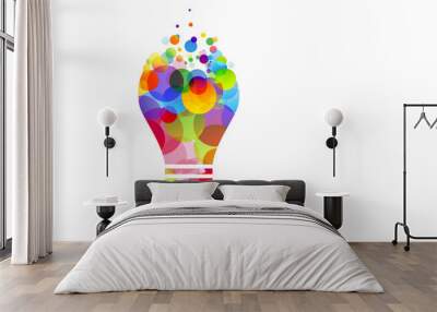 lampadina, idea, colori, creatività, idee	 Wall mural