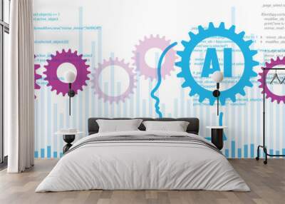 sfondo, grafica, intelligenza artificiale, AI, informatica Wall mural