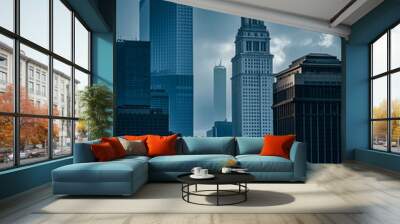 city skyline Wall mural