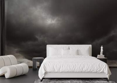 Panoramic shot of a dark sky with clouds gathered Wall mural