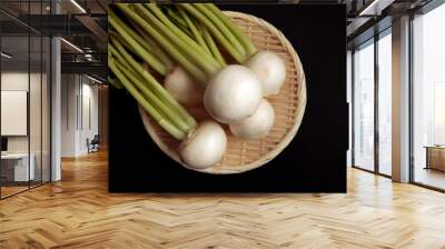 Fresh turnip on the table Wall mural