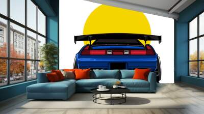 back side view car illustration design vector concept Wall mural