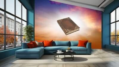 Book and heaven .  Road to Paradise . Way to God . Religion for the person . Sacred Heaven . torah book .  Wall mural