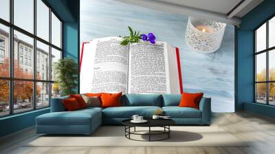 Kiev Ukraine 05/21/2020, New Testament Psalms . open book on the table Wall mural