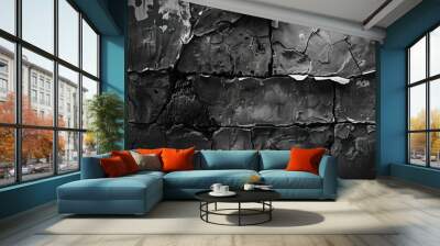 Cracked and Weathered Brick Wall Wall mural