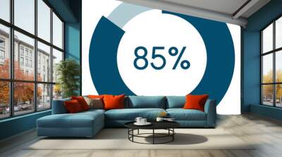 85 percent,circle percentage diagram vector illustration,infographic chart. Wall mural