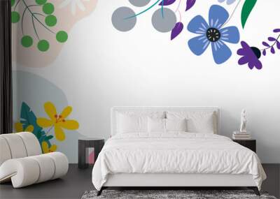 Flat design abstract floral background Wall mural