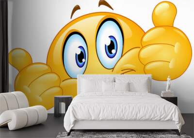 Thumbs up emoticon Wall mural