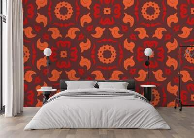 Two colors pattern ornament shape. Simple seamless abstract background Wall mural