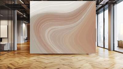 unobtrusive header with elegant curvy swirl waves background design with rosy brown, light gray and pastel brown color Wall mural