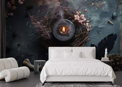 black magic candle. Wall mural