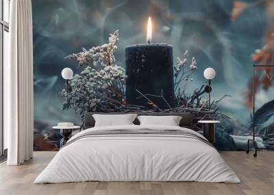 black magic candle. Wall mural