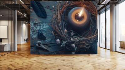 black magic candle. Wall mural